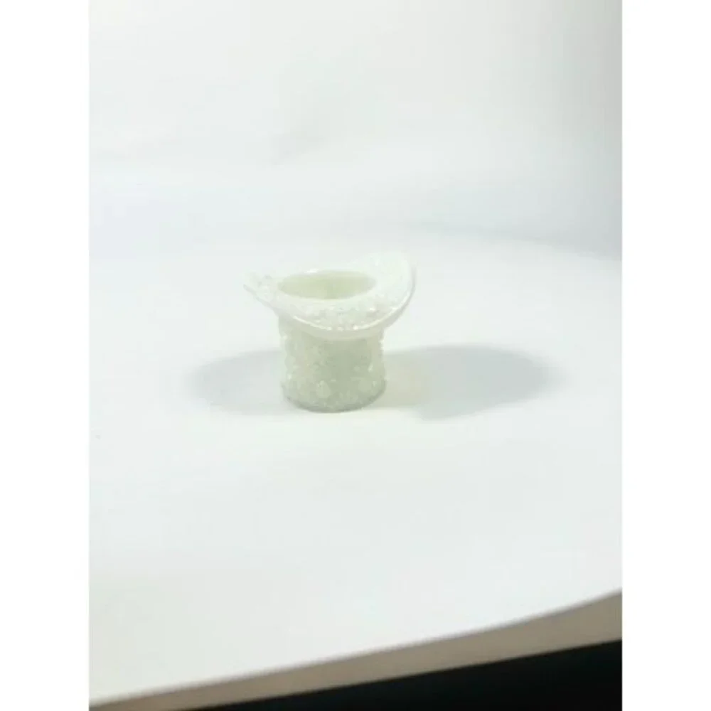 Toothpick Holder Vase Candleholder Fenton Daisy Button Top Hat Opalescent Milk G - Picture 16 of 16